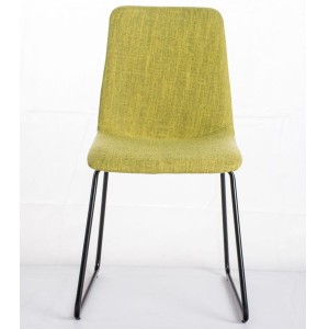 Silla de Confidente FRANCESC, estructura metálica, en tela color negro