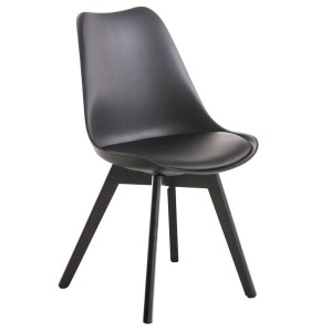 Silla de Diseño / Confidente BOSFORO, exclusivo diseño con patas oscuras en piel color negro