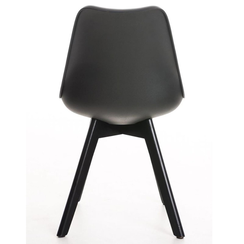 Silla de Diseño / Confidente BOSFORO, exclusivo diseño con patas oscuras en piel color negro