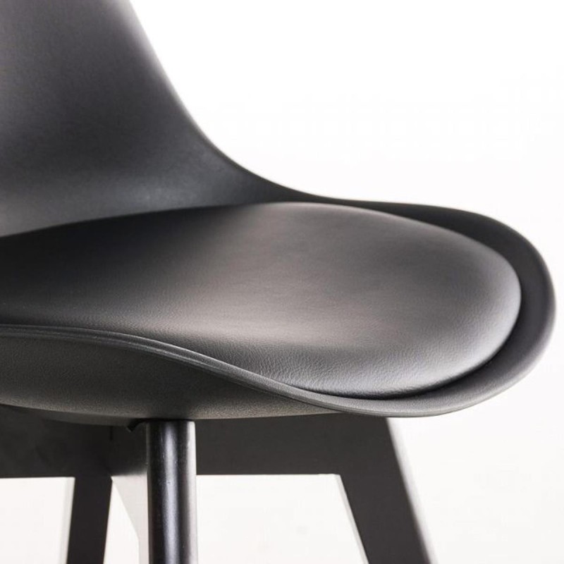 Silla de Diseño / Confidente BOSFORO, exclusivo diseño con patas oscuras en piel color negro