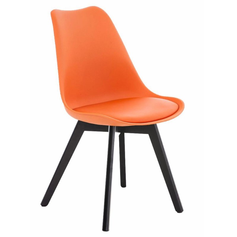 Silla de Diseño / Confidente BOSFORO, exclusivo diseño con patas oscuras en piel color negro