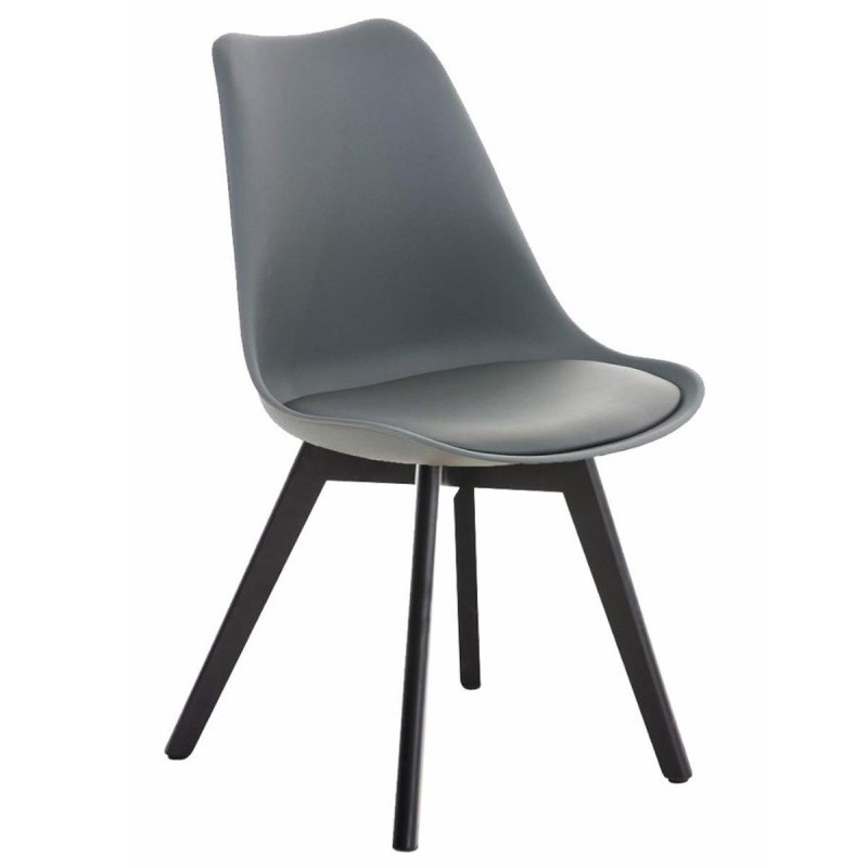 Silla de Diseño / Confidente BOSFORO, exclusivo diseño con patas oscuras en piel color negro