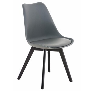 Silla de Diseño / Confidente BOSFORO, exclusivo diseño con patas oscuras en piel color negro