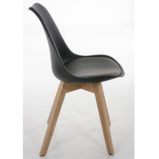 Silla de Diseño / Confidente BOSFORO, exclusivo diseño con patas claras en piel color negro 2