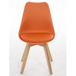 Silla de Diseño / Confidente BOSFORO, exclusivo diseño con patas claras en piel color negro
