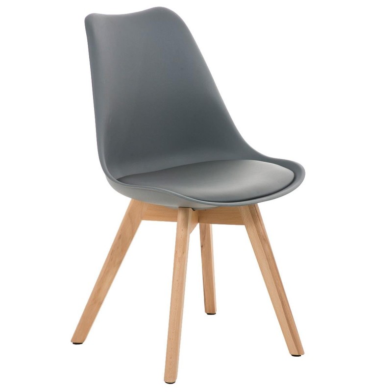 Silla de Diseño / Confidente BOSFORO, exclusivo diseño con patas claras en piel color negro