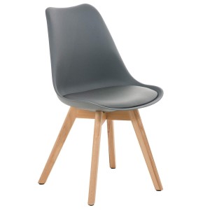 Silla de Diseño / Confidente BOSFORO, exclusivo diseño con patas claras en piel color negro