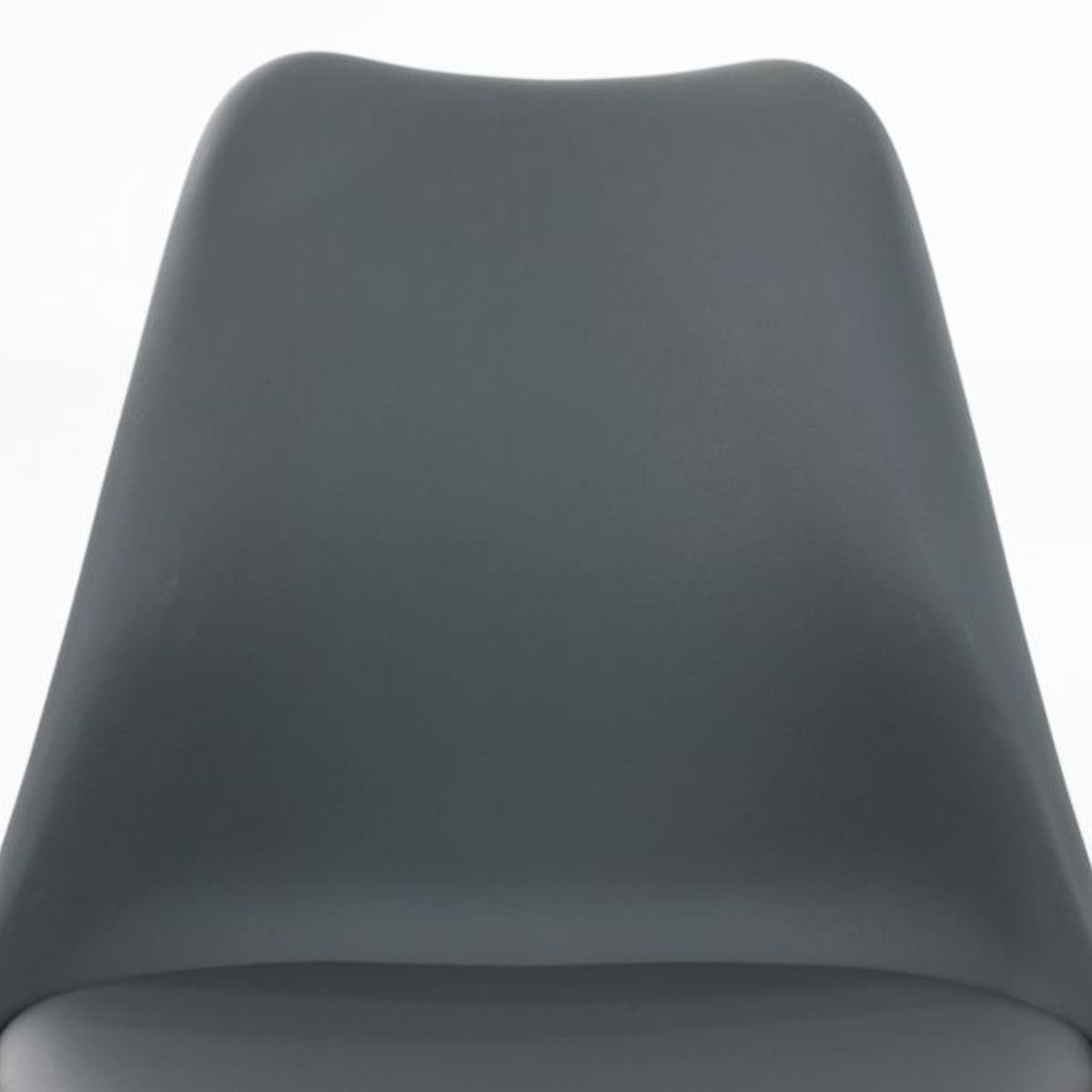 Silla de Diseño / Confidente BOSFORO, Patas de Madera Blancas, Estructura en Plástico y Piel color Negro