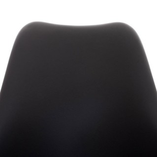 Silla de Diseño / Confidente BOSFORO, exclusivo diseño con patas blancas en piel color negro 2