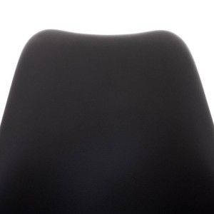 Silla de Diseño / Confidente BOSFORO, exclusivo diseño con patas blancas en piel color negro