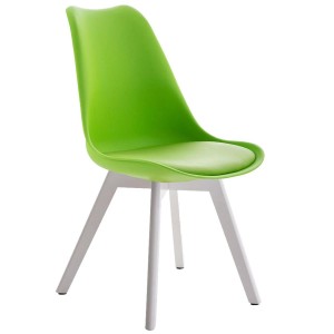 Silla de Diseño / Confidente BOSFORO, exclusivo diseño con patas blancas en piel color negro
