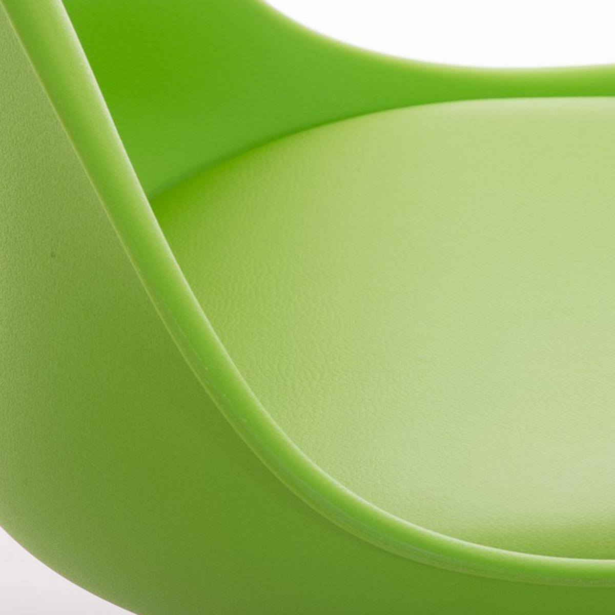 Silla de Diseño / Confidente BOSFORO, Patas de Madera Blancas, Estructura en Plástico y Piel color Negro