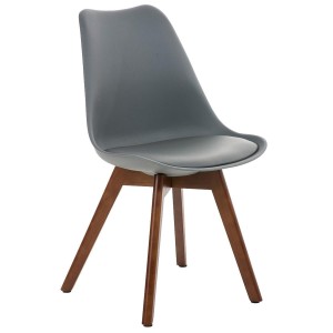 Silla de Diseño / Confidente BOSFORO, exclusivo diseño con patas en nogal en piel color negro