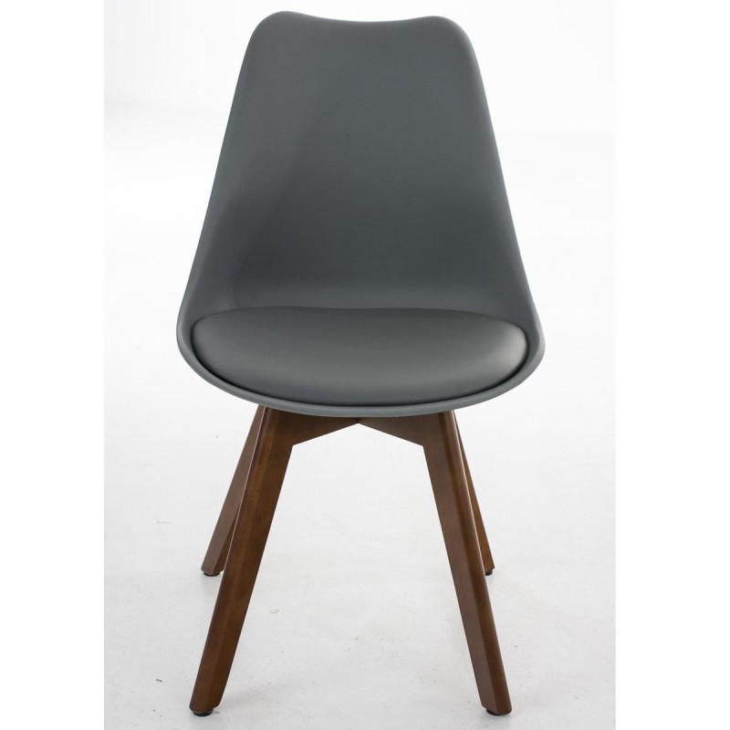 Silla de Diseño / Confidente BOSFORO, exclusivo diseño con patas en nogal en piel color negro