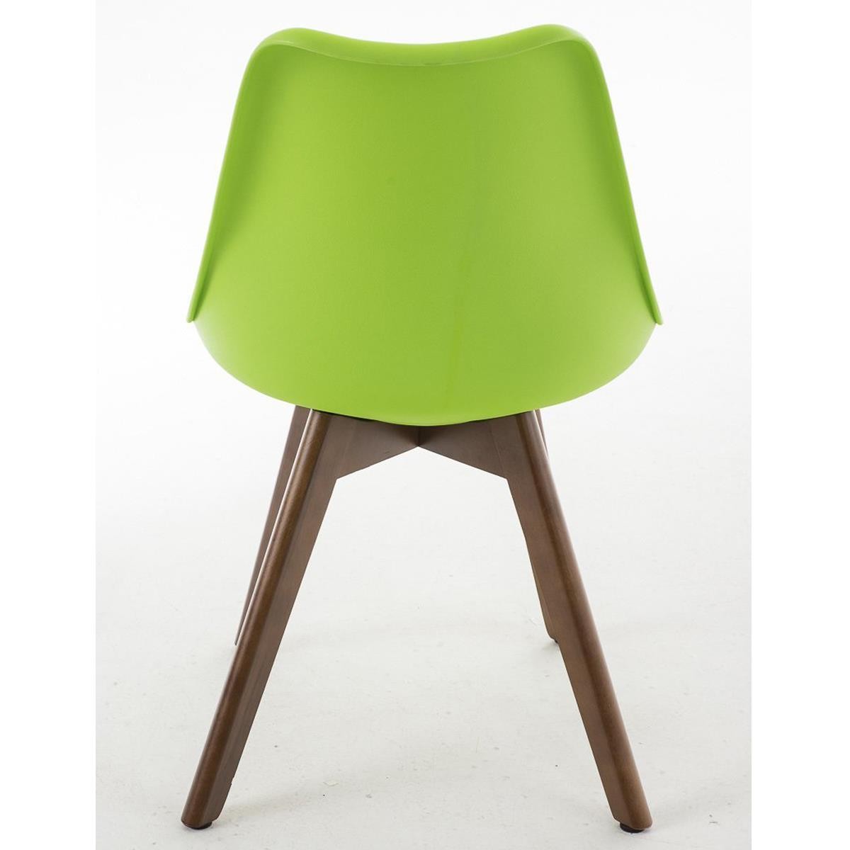 Silla de Diseño / Confidente BOSFORO, Patas de Madera en Nogal, Estructura en Plástico y Piel color Negro