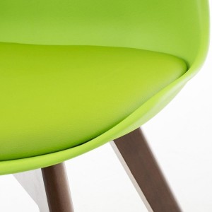 Silla de Diseño / Confidente BOSFORO, exclusivo diseño con patas en nogal en piel color negro