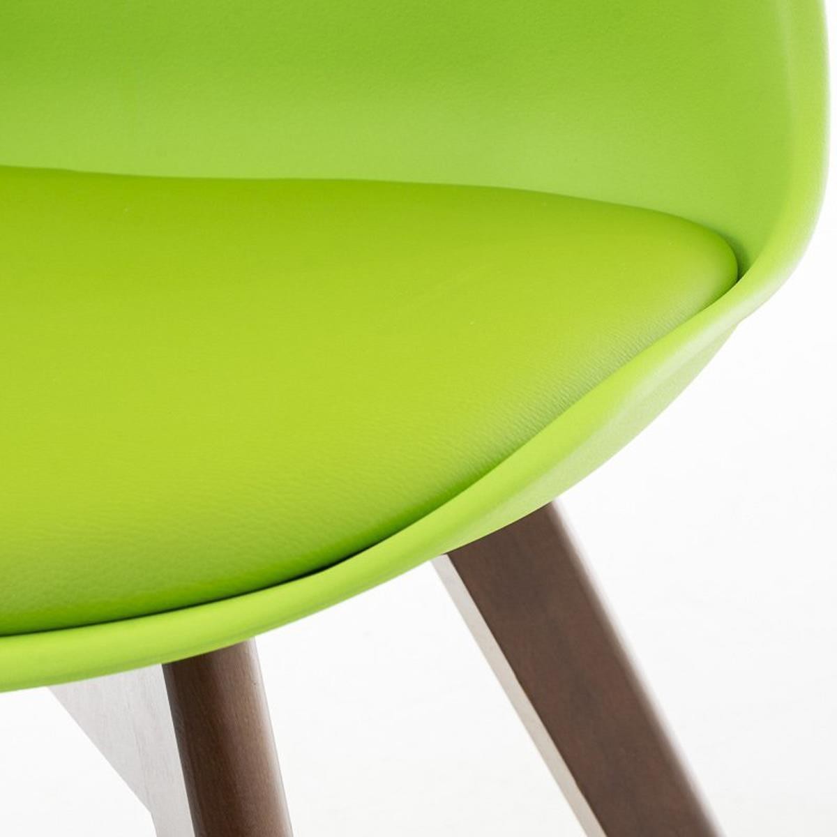 Silla de Diseño / Confidente BOSFORO, Patas de Madera en Nogal, Estructura en Plástico y Piel color Negro