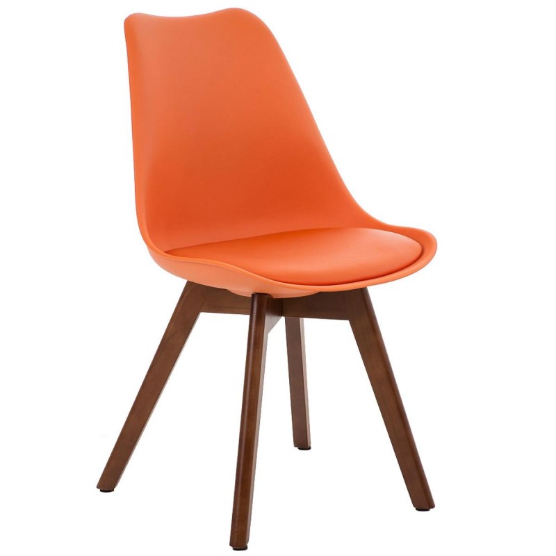 Silla de Diseño / Confidente BOSFORO, exclusivo diseño con patas en nogal en piel color negro