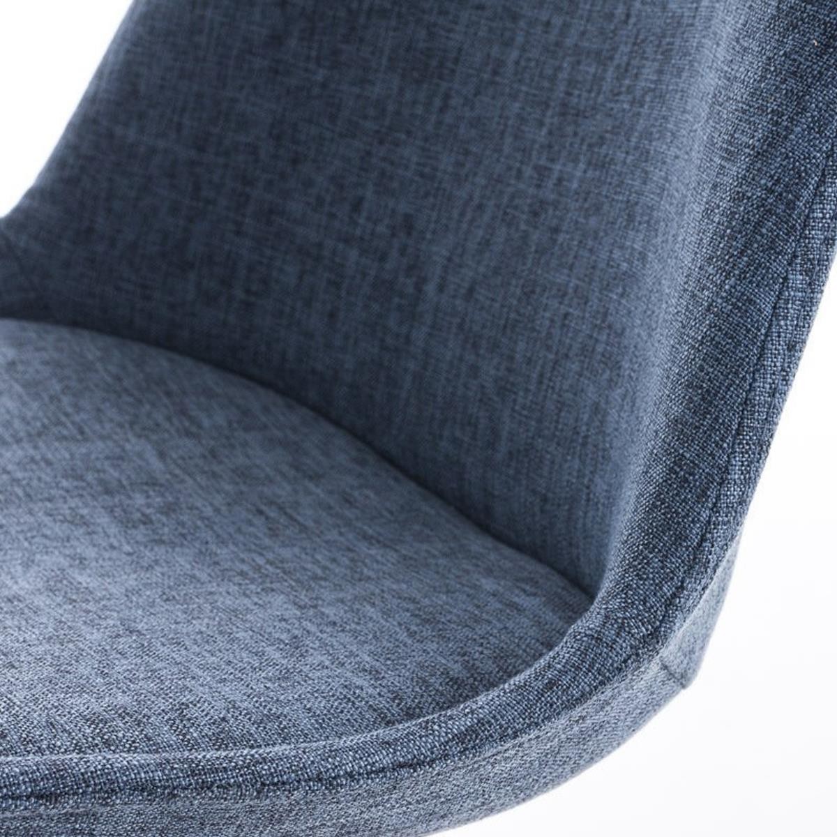 Silla de Diseño / Confidente BOSFORO, Patas de Madera Claras, Tapizada en Tela color Negro