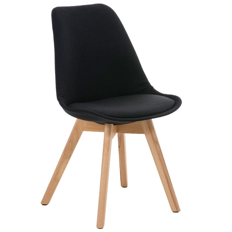 Silla de Diseño / Confidente BOSFORO, exclusivo diseño con patas claras en tela color negro