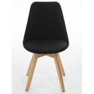Silla de Diseño / Confidente BOSFORO, exclusivo diseño con patas claras en tela color negro 2