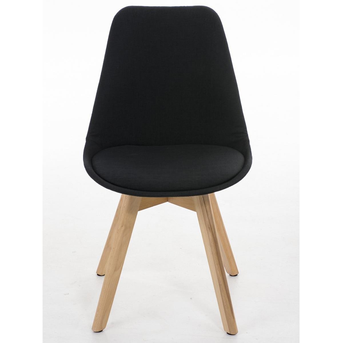 Silla de Diseño / Confidente BOSFORO, Patas de Madera Claras, Tapizada en Tela color Negro