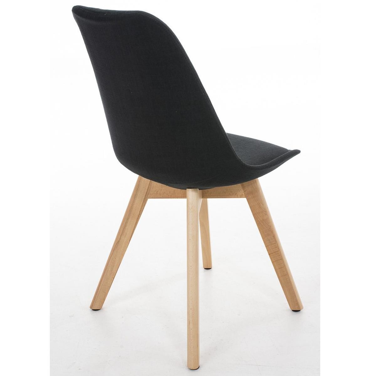 Silla de Diseño / Confidente BOSFORO, Patas de Madera Claras, Tapizada en Tela color Negro