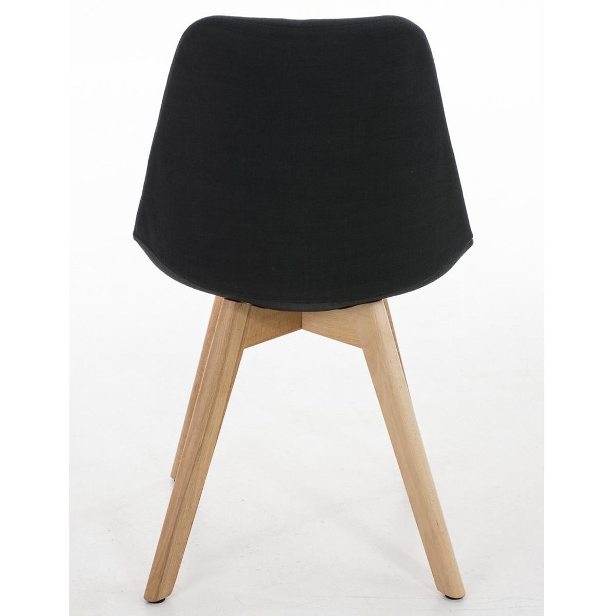 Silla de Diseño / Confidente BOSFORO, Patas de Madera Claras, Tapizada en Tela color Negro