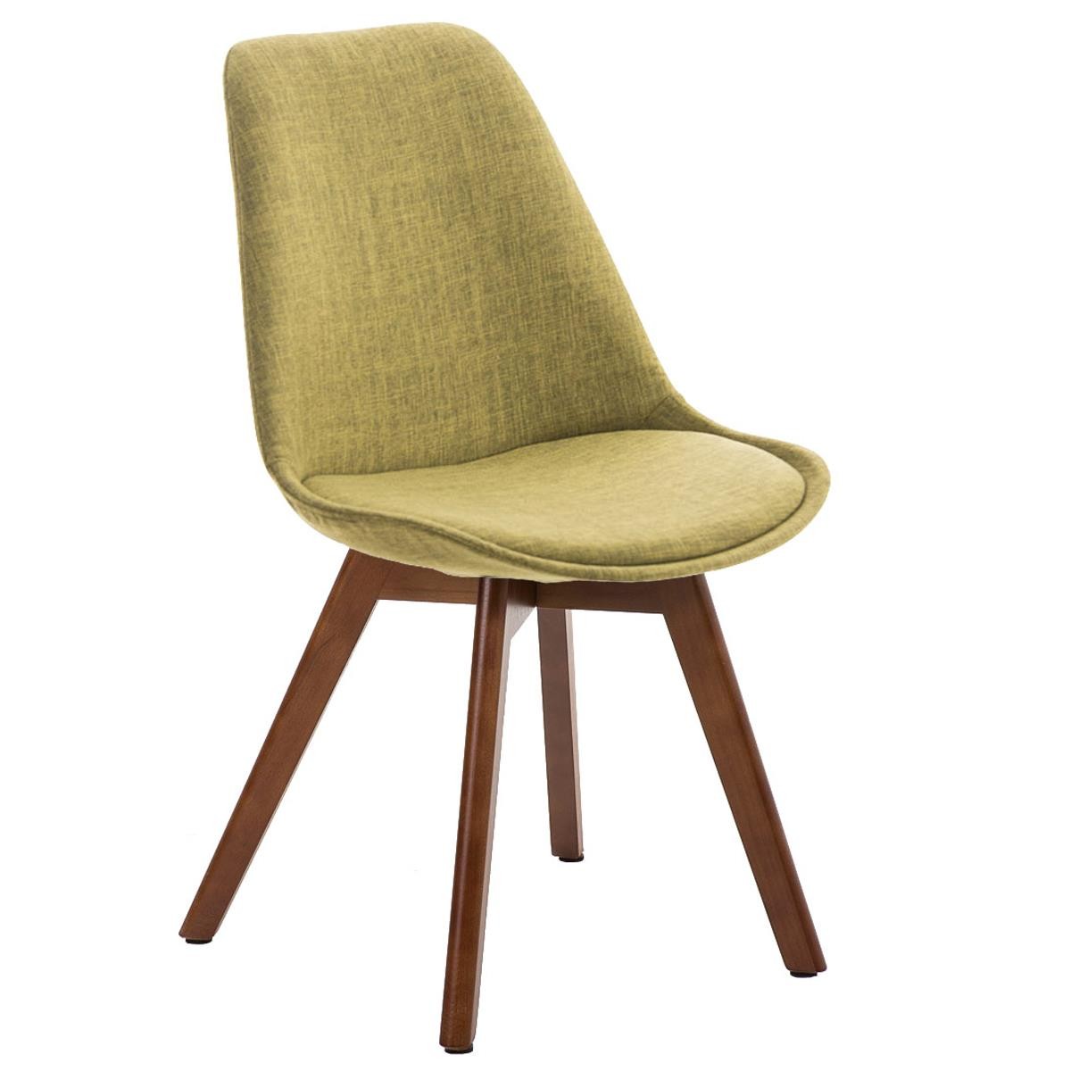 Silla de Diseño / Confidente BOSFORO, Patas de Madera en Nogal, Tapizada en Tela color Negro
