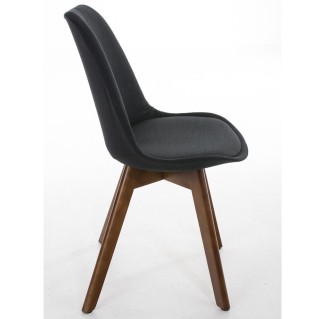 Silla de Diseño / Confidente BOSFORO, exclusivo diseño con patas en nogal en tela color negro 2