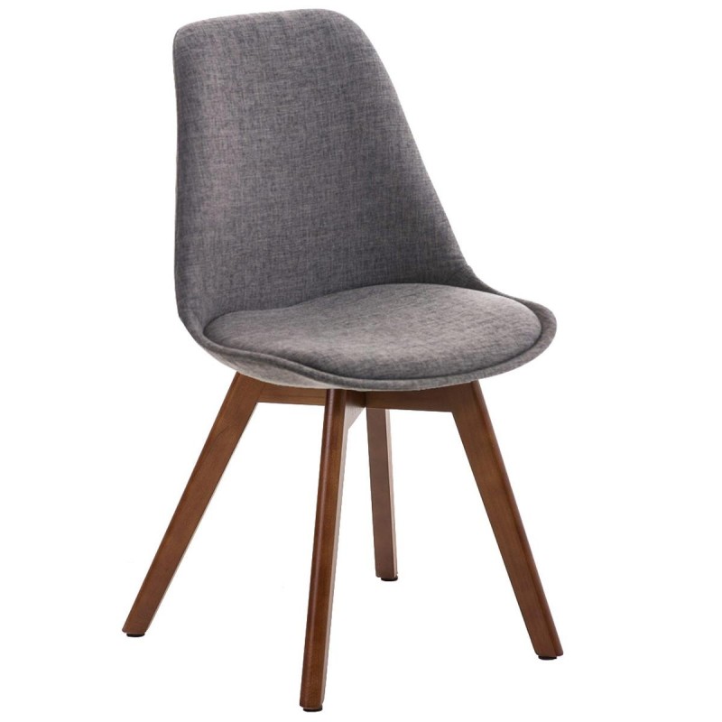 Silla de Diseño / Confidente BOSFORO, exclusivo diseño con patas en nogal en tela color negro