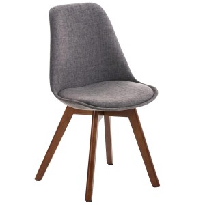 Silla de Diseño / Confidente BOSFORO, exclusivo diseño con patas en nogal en tela color negro