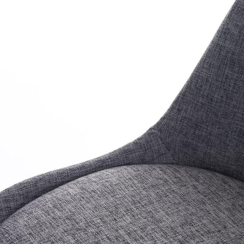 Silla de Diseño / Confidente BOSFORO, exclusivo diseño con patas en nogal en tela color negro