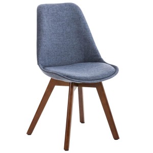 Silla de Diseño / Confidente BOSFORO, exclusivo diseño con patas en nogal en tela color negro