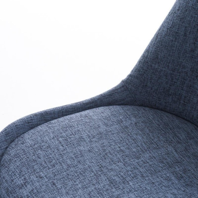 Silla de Diseño / Confidente BOSFORO, exclusivo diseño con patas en nogal en tela color negro