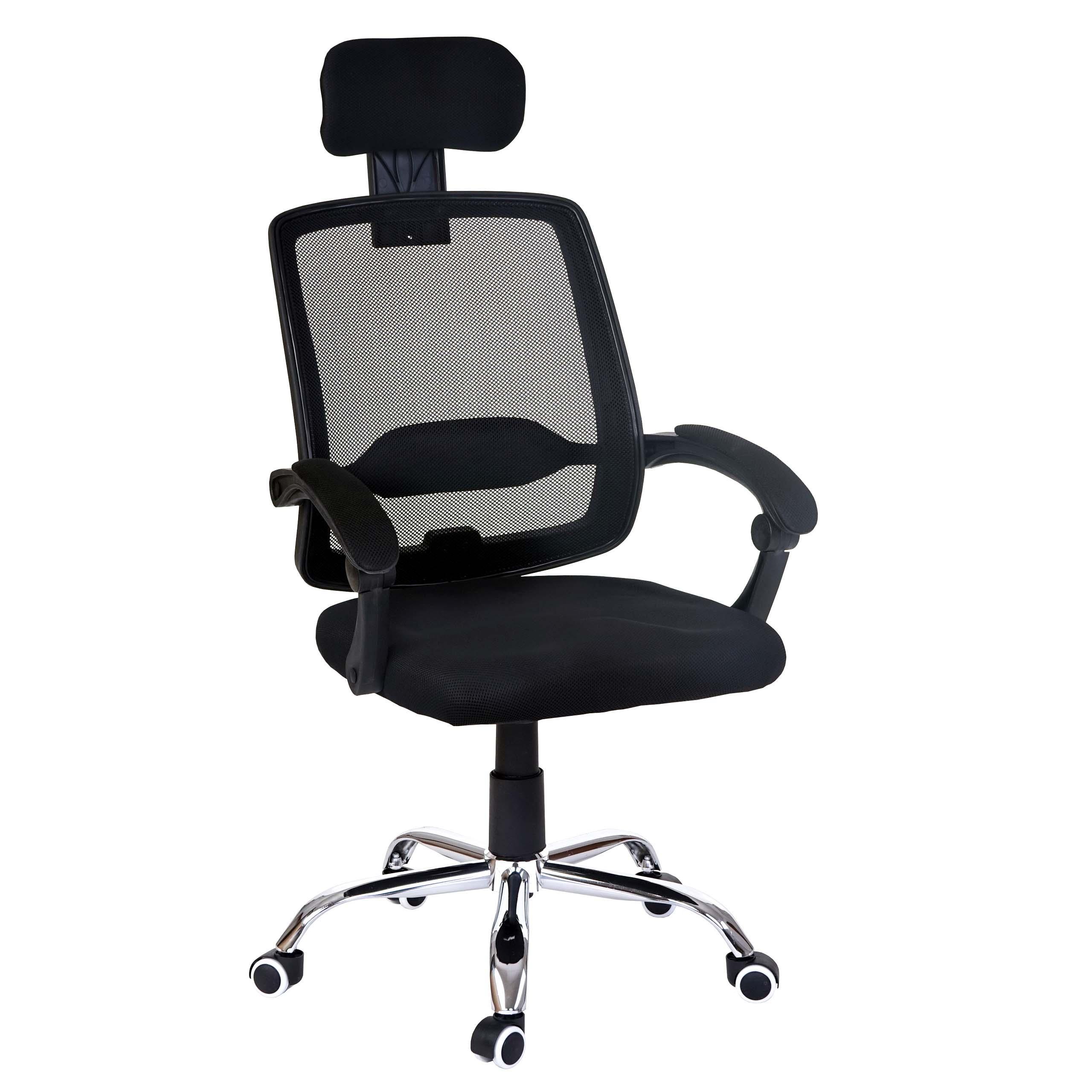 Silla Ergonómica DUNA, Soporte Lumbar, Base en Metal, Transpirable, en Negro