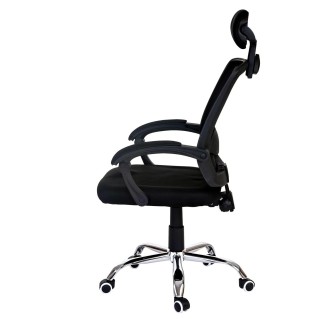 Silla Ergonómica DUNA, soporte lumbar y base de metal, en negro 2