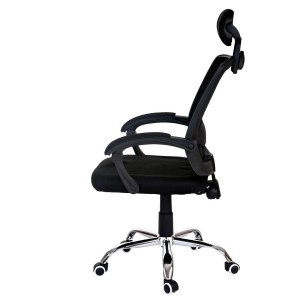 Silla Ergonómica DUNA, soporte lumbar y base de metal, en negro
