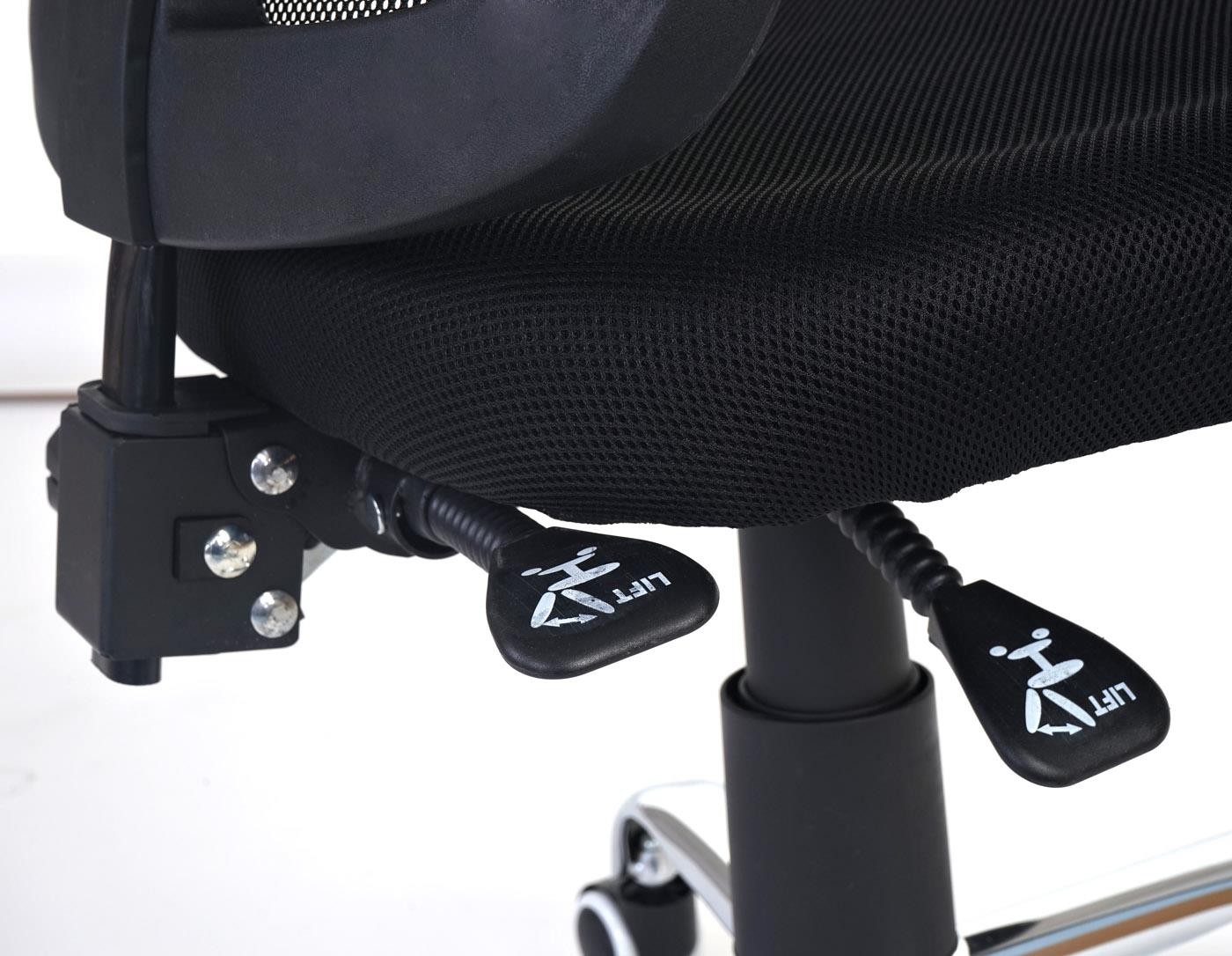 Silla Ergonómica DUNA, Soporte Lumbar, Base en Metal, Transpirable, en Negro