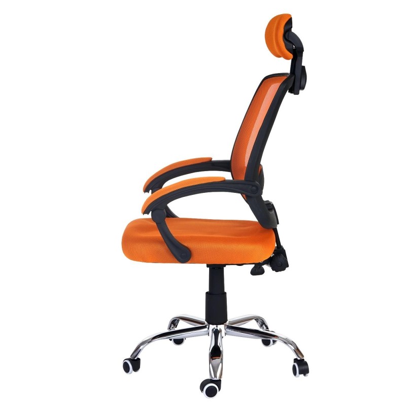 Silla Ergonómica DUNA, soporte lumbar y base de metal, en negro