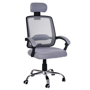 Silla Ergonómica DUNA, soporte lumbar y base de metal, en negro