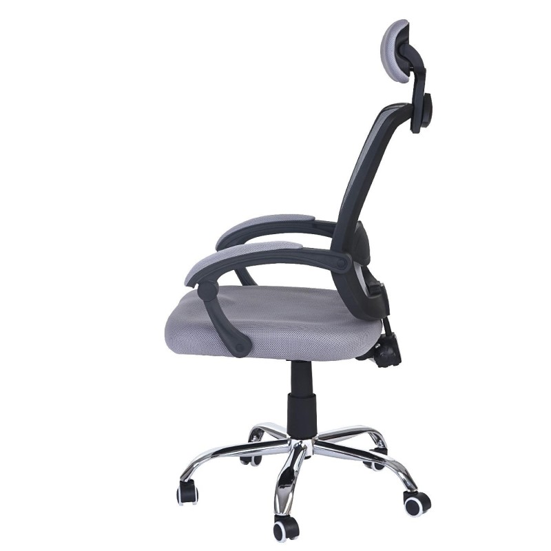 Silla Ergonómica DUNA, soporte lumbar y base de metal, en negro