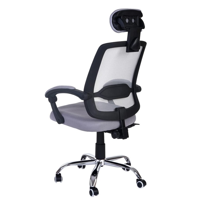 Silla Ergonómica DUNA, soporte lumbar y base de metal, en negro