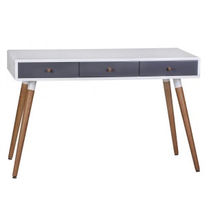 Mesa de Ordenador ROBERT, superficie y patas en madera, 120x55x75 cm