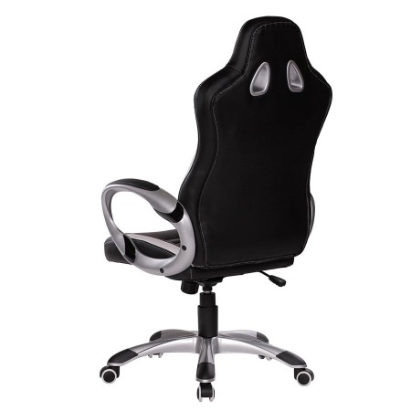 Silla Gaming MUSAKU, basculante, piel negro y blanco