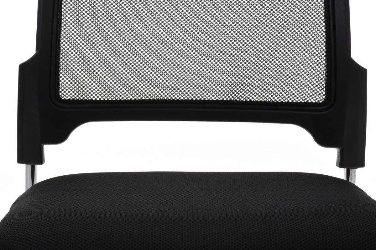 Silla de Confidente CRANTON, Apilable, Estructura Metálica, Tela y Malla Transpirable en Negro