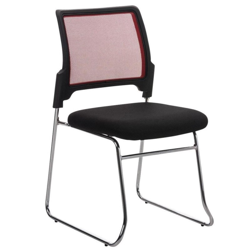 Silla de confidente CRANTON apilable, en tela y malla negro