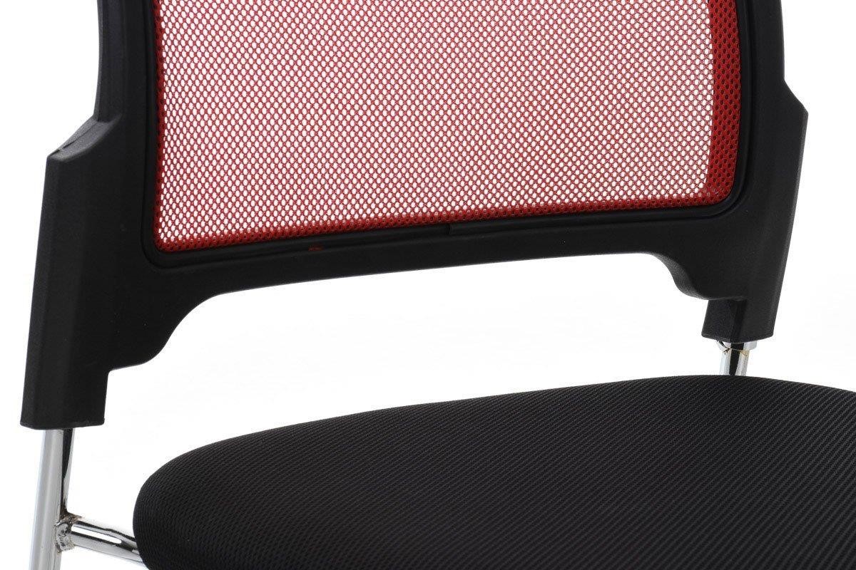 Silla de Confidente CRANTON, Apilable, Estructura Metálica, Tela y Malla Transpirable en Negro