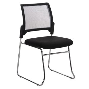 Silla de confidente CRANTON apilable, en tela y malla negro
