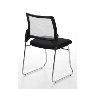 Silla de confidente CRANTON apilable, en tela y malla negro